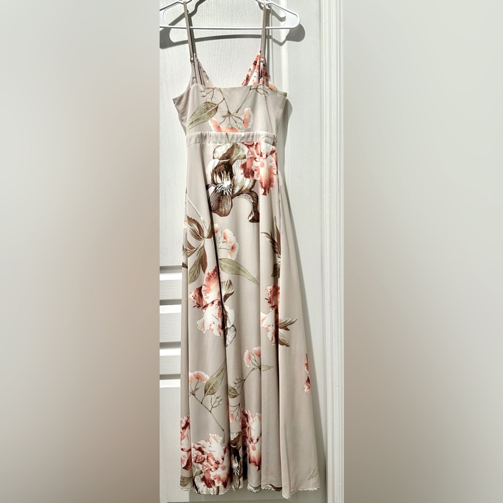 Hello Molly Strappy Sounds of Summer Floral Button Front Cutout Maxi Dress ZB6 - Picture 6 of 8